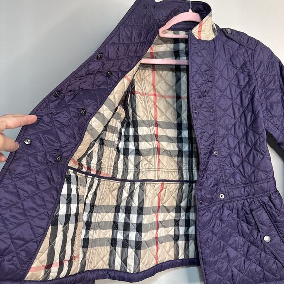 Burberry Quilted Jacket Purple/ Violet Kids Girl Size 14Y - Picture 12 of 15